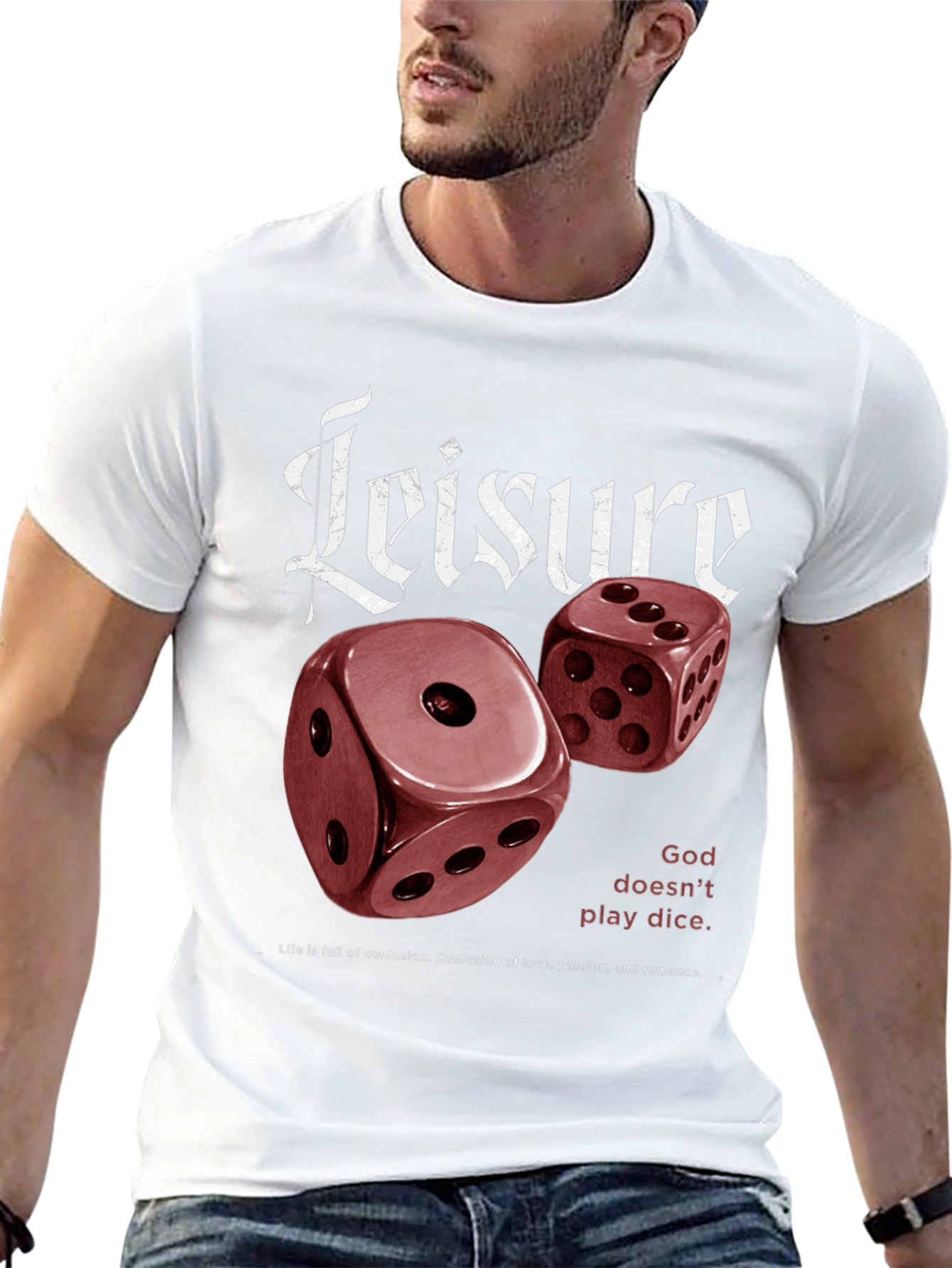 Leisure Dice Graphic Print T-Shirt