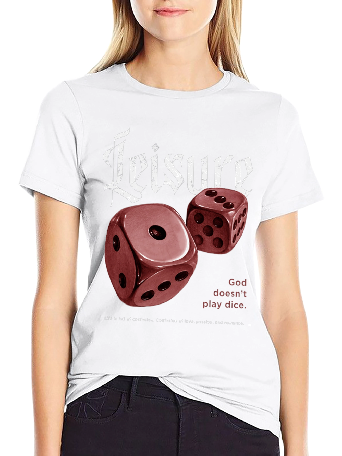 Leisure Dice Graphic Print T-Shirt