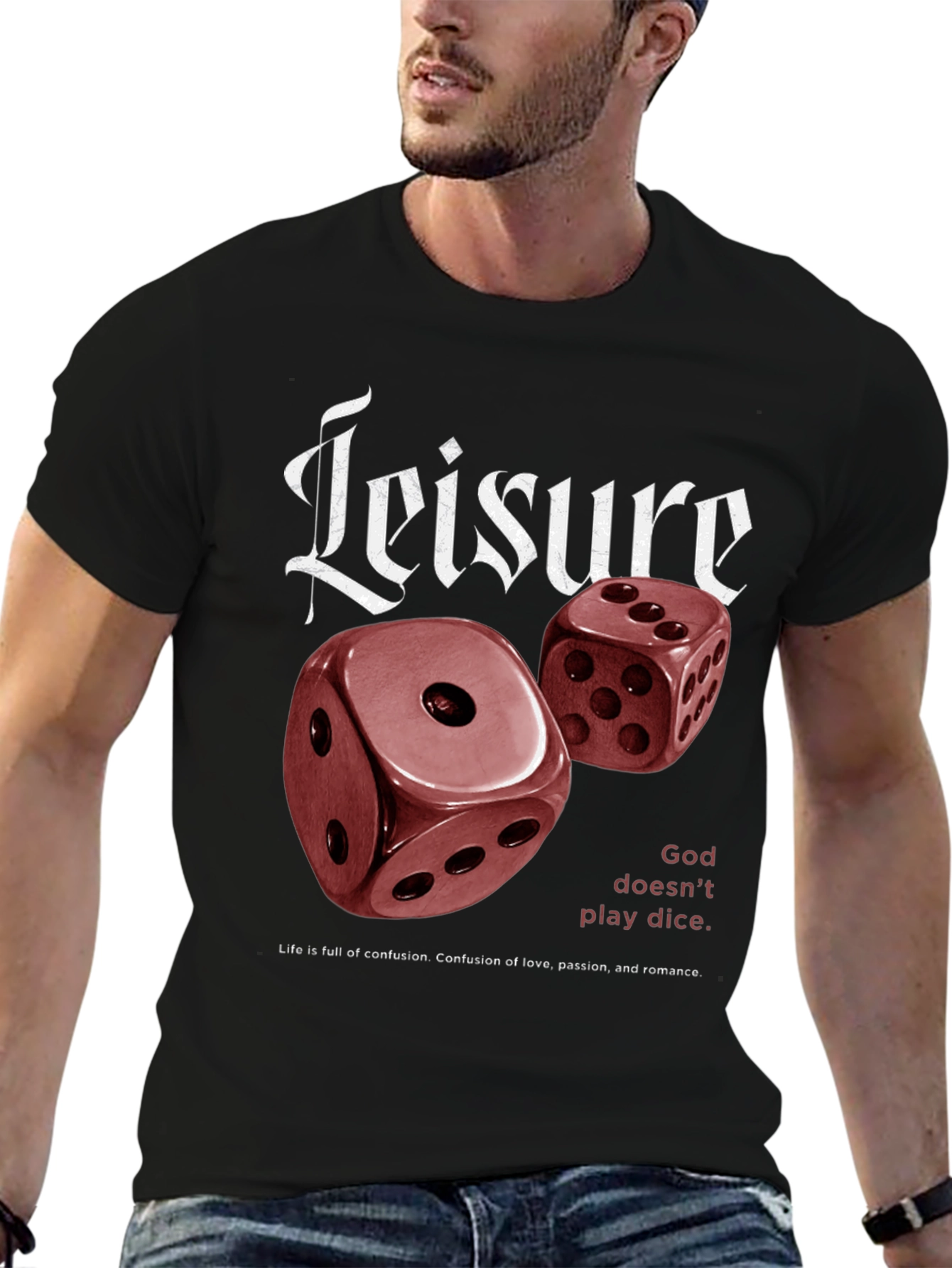 Leisure Dice Graphic Print T-Shirt
