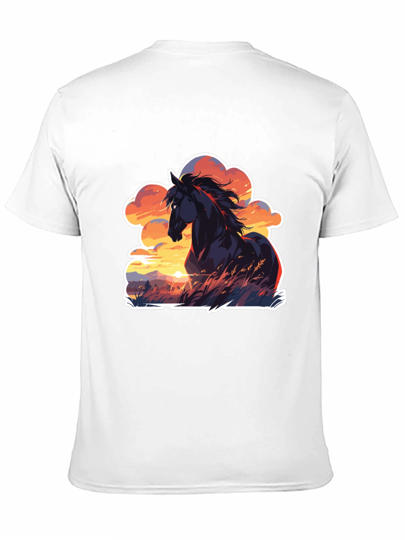 Horse Sunset T-Shirt: Black Graphic Tee