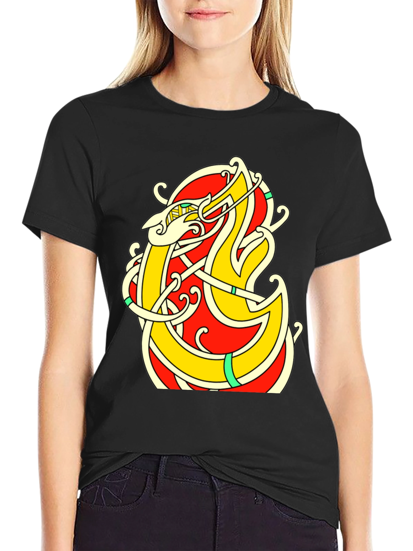 Celtic Dragon Knot T-Shirt - Black