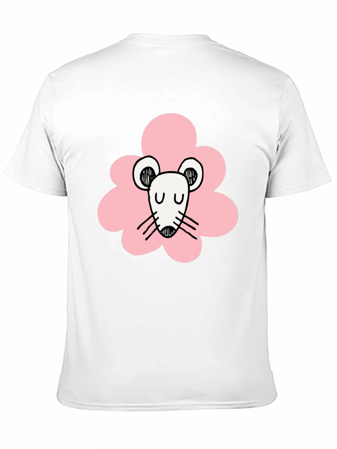 Cute Mouse Graphic Black T-Shirt