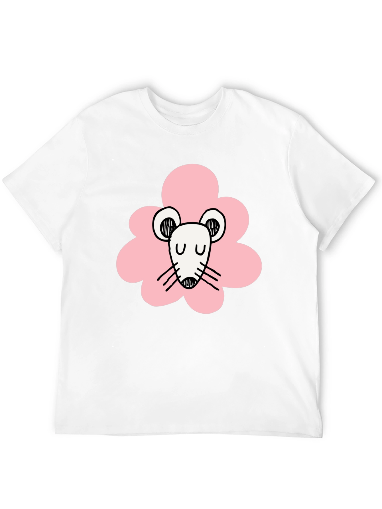 Cute Mouse Graphic Black T-Shirt