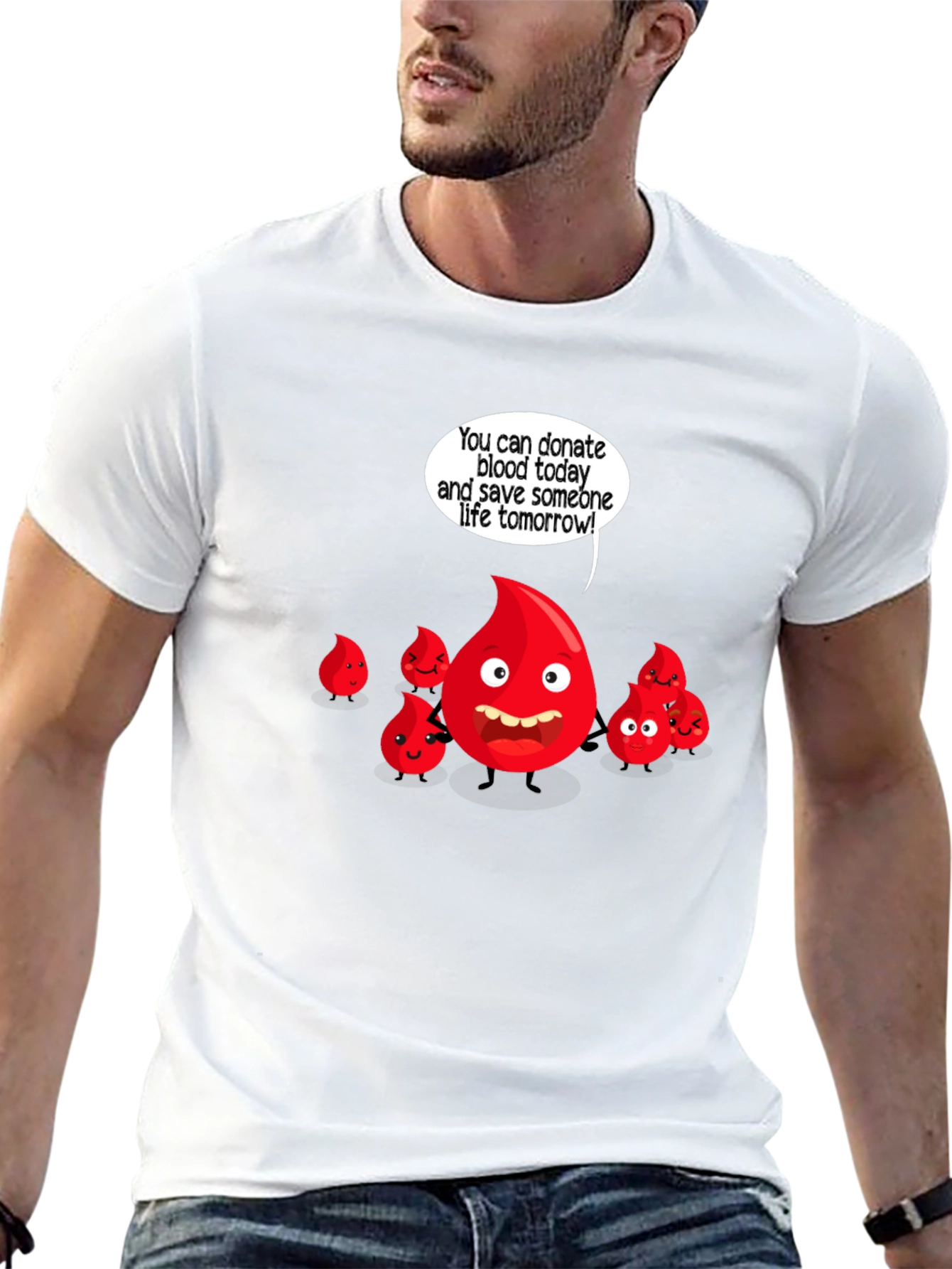 Donate Blood Cartoon Graphic Tee