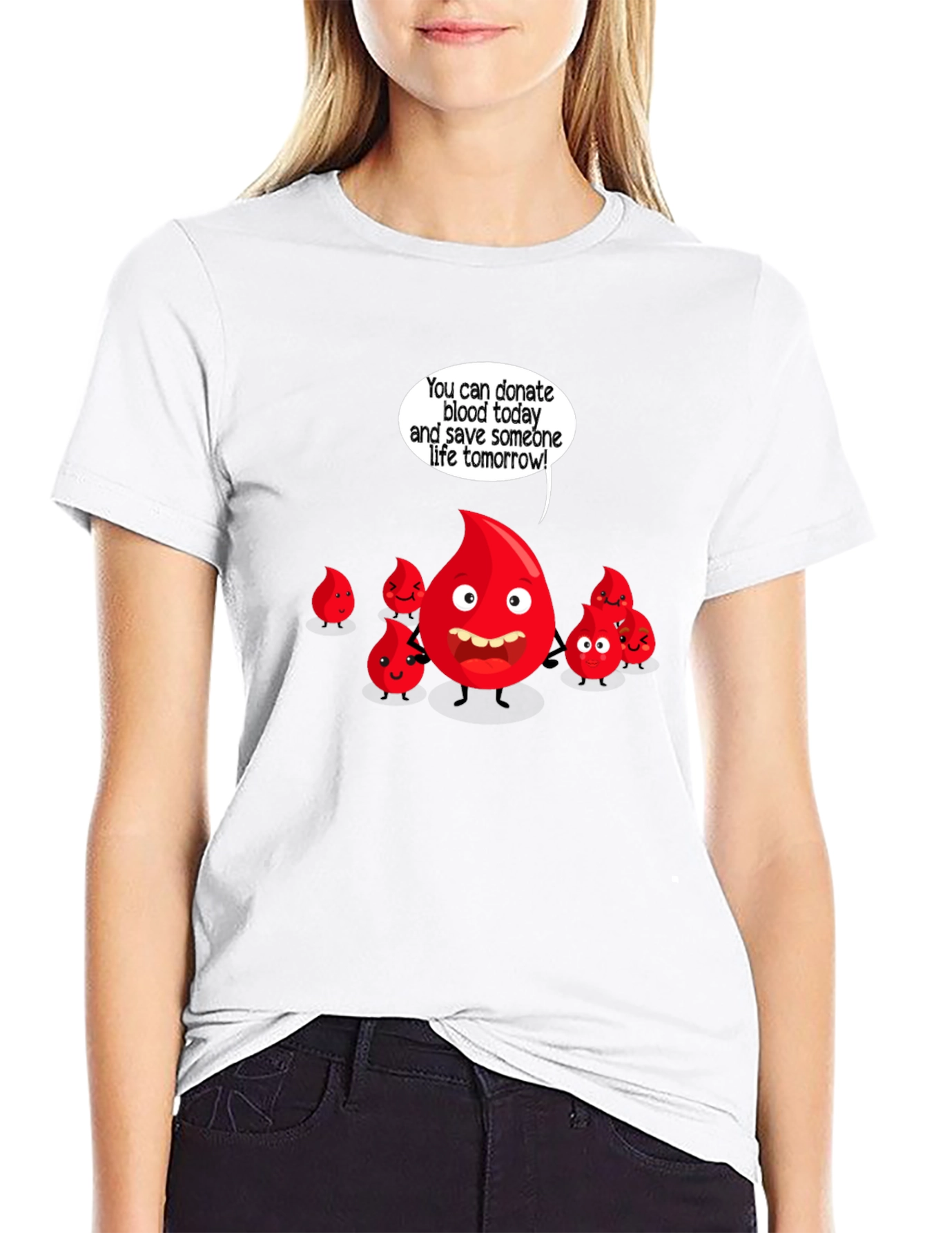 Donate Blood Cartoon Graphic Tee