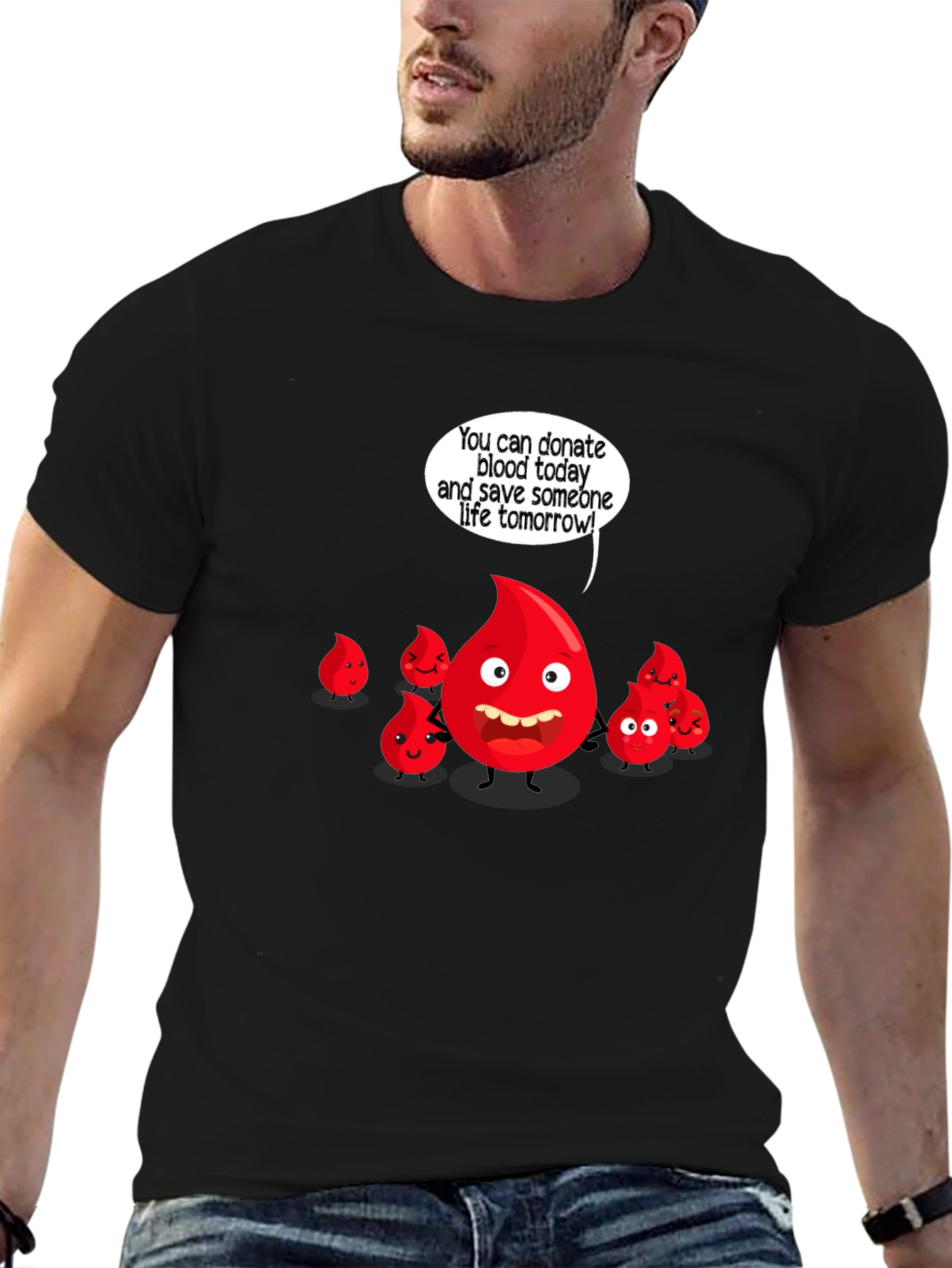Donate Blood Cartoon Graphic Tee