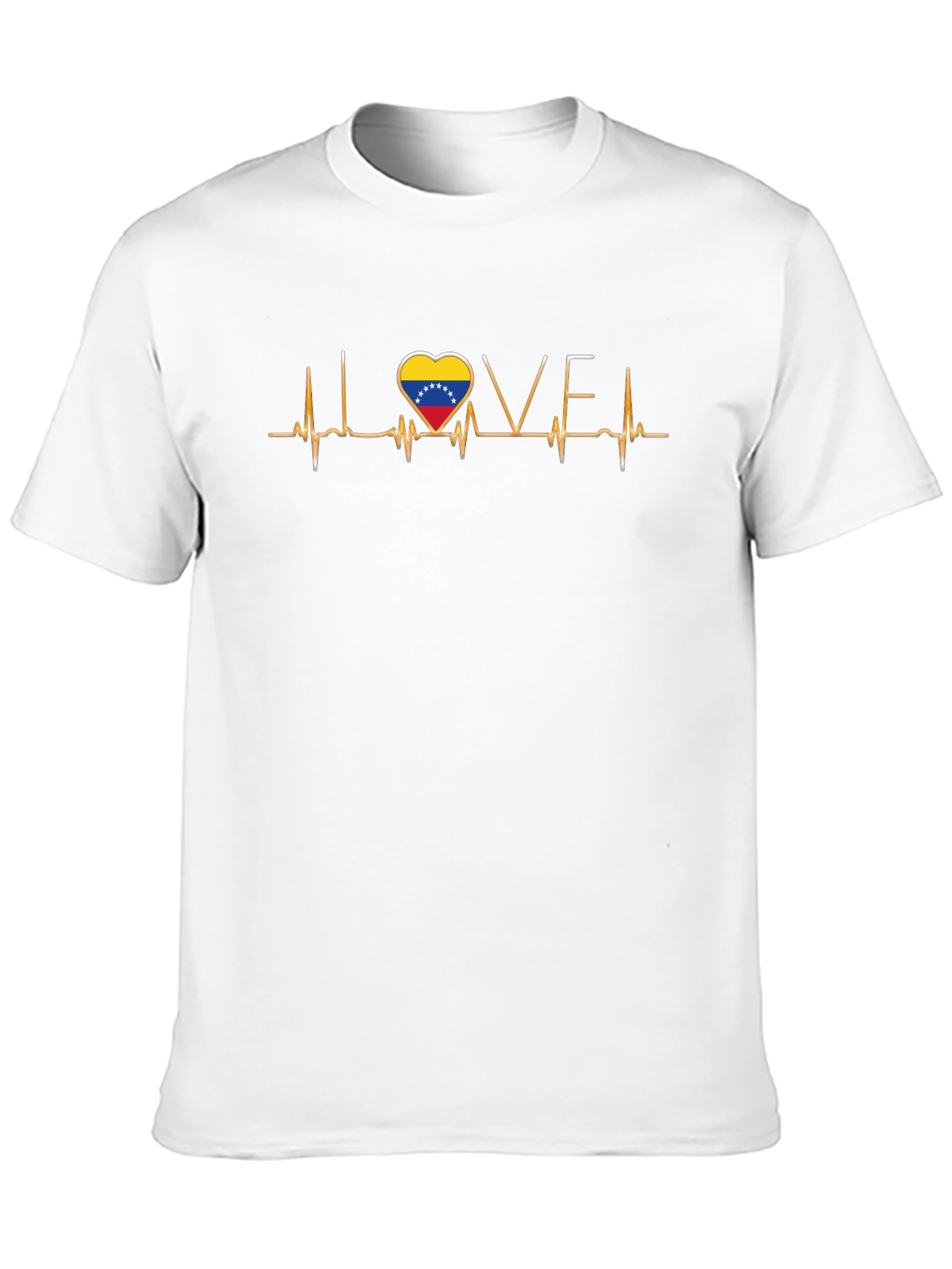 Love Venezuela Heartbeat Graphic Black T-Shirt