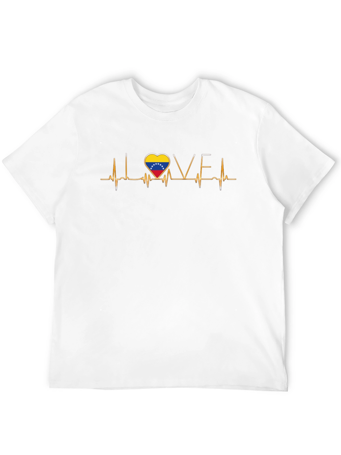 Love Venezuela Heartbeat Graphic Black T-Shirt