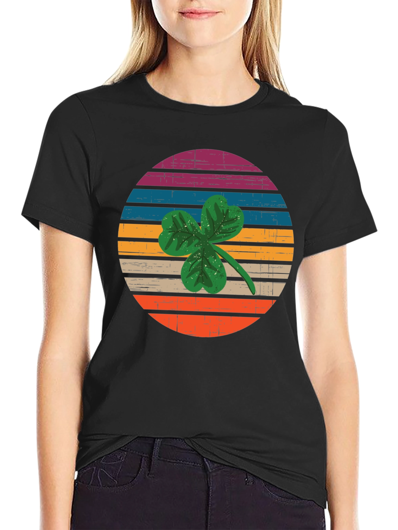 Retro Shamrock Graphic T-Shirt