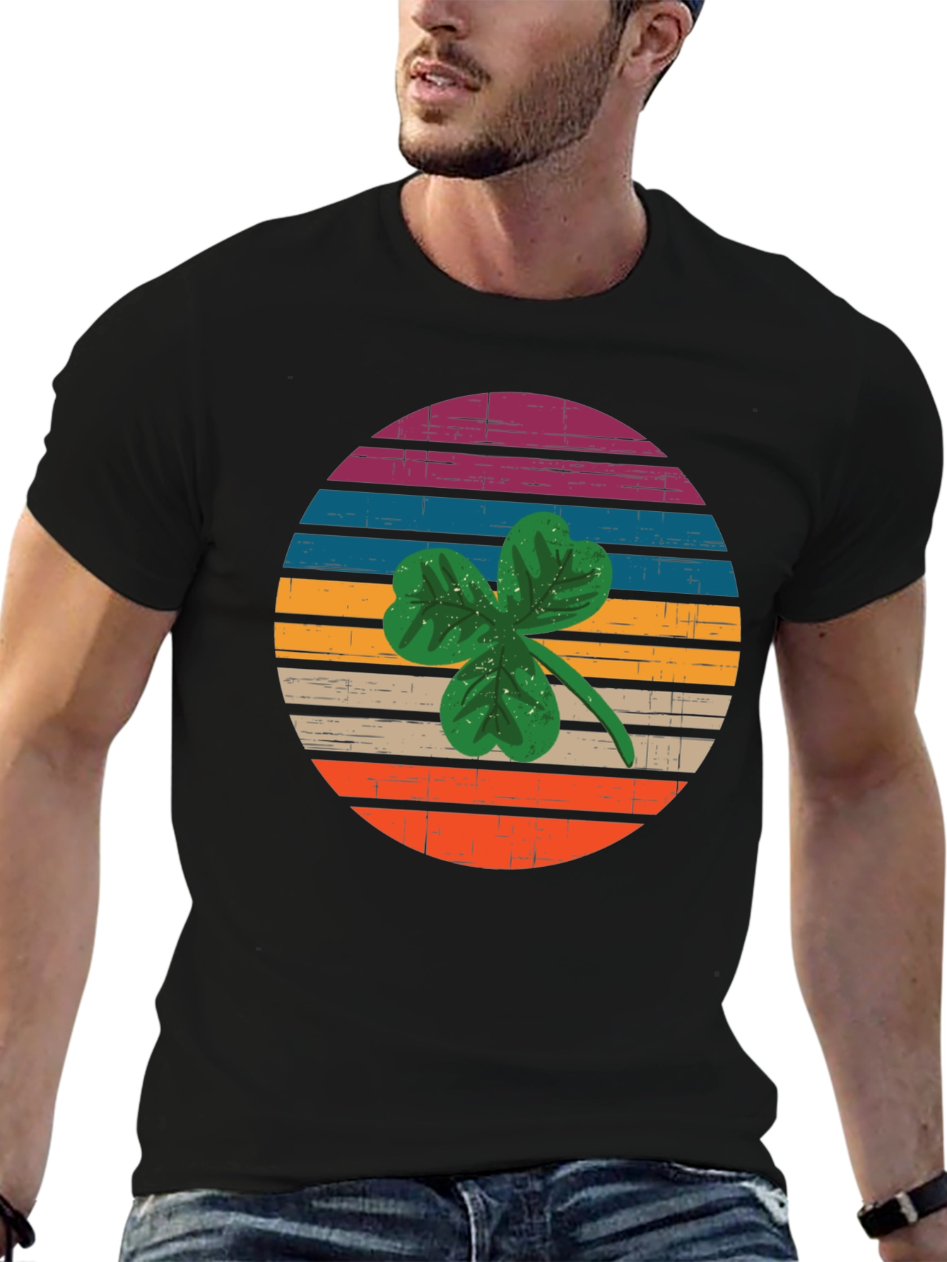 Retro Shamrock Graphic T-Shirt