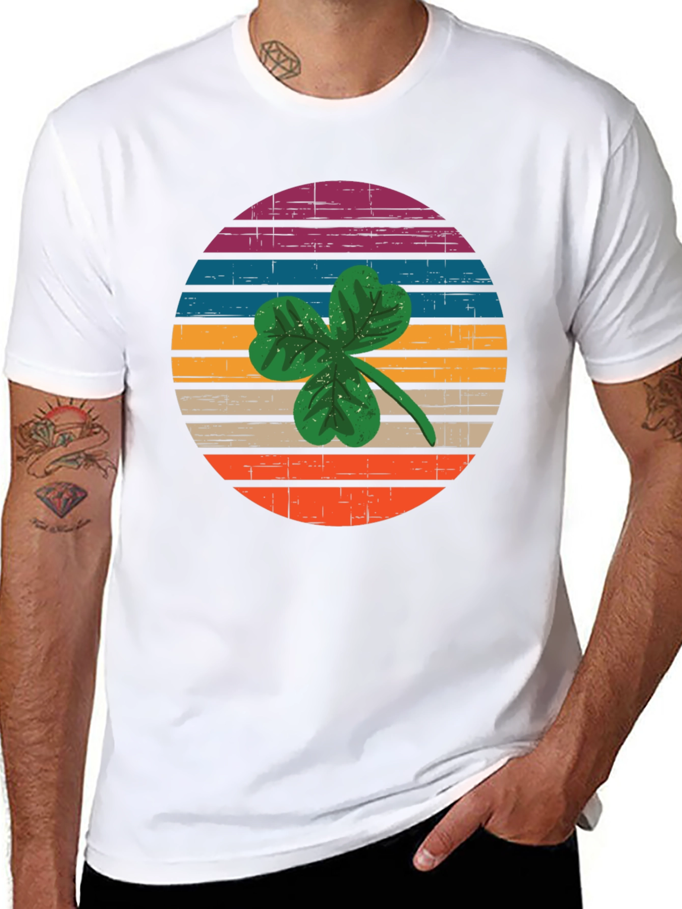 Retro Shamrock Graphic T-Shirt