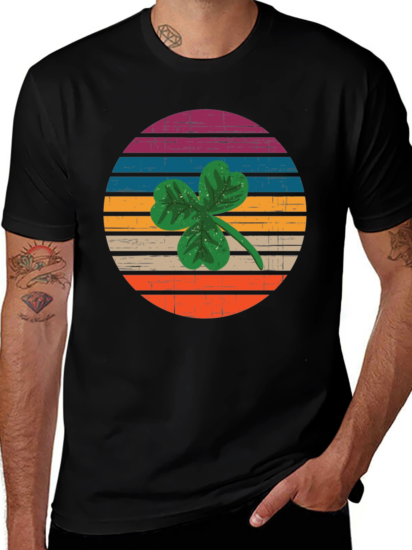 Retro Shamrock Graphic T-Shirt