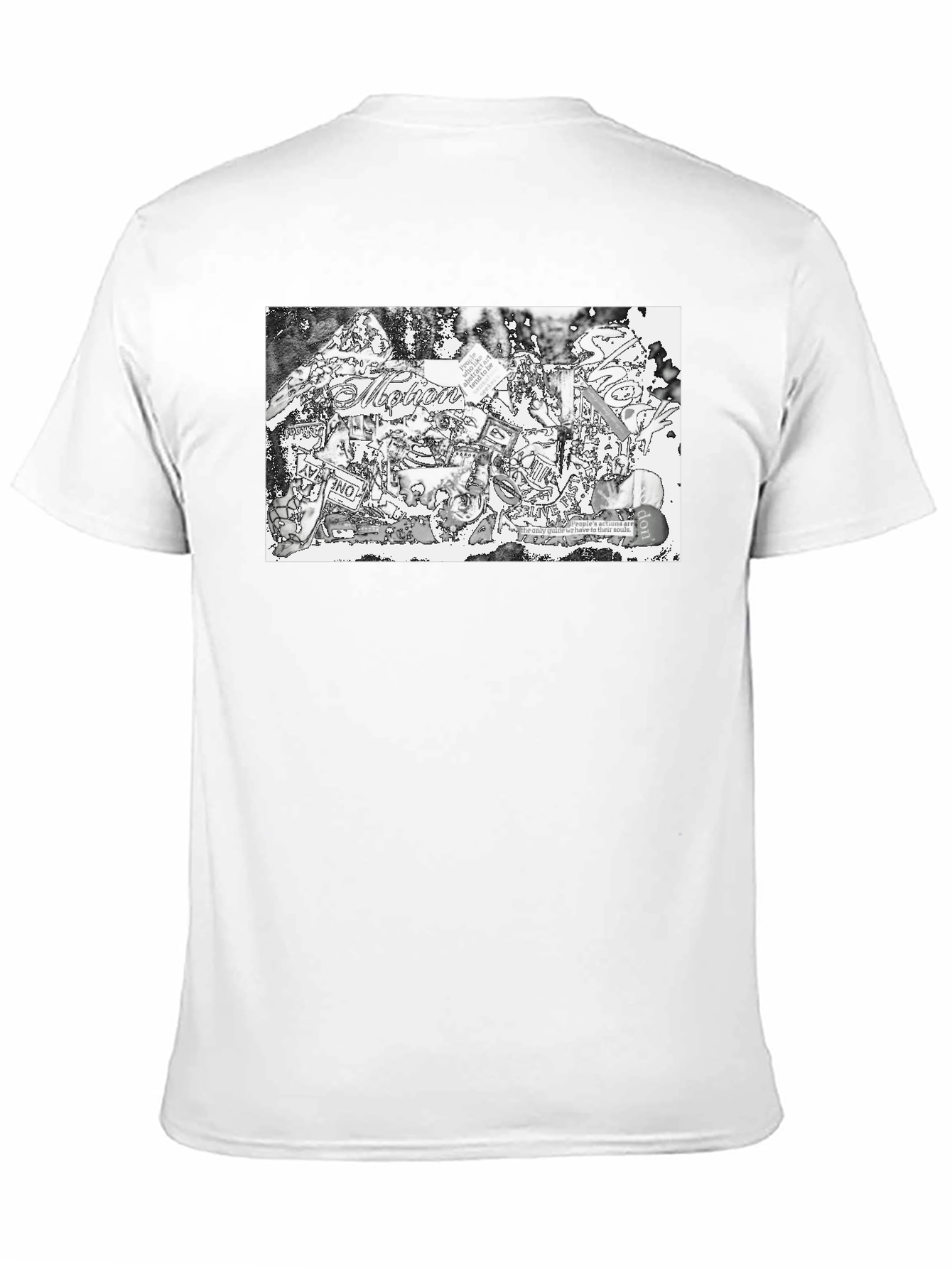 Abstract Collage Print Black Tee