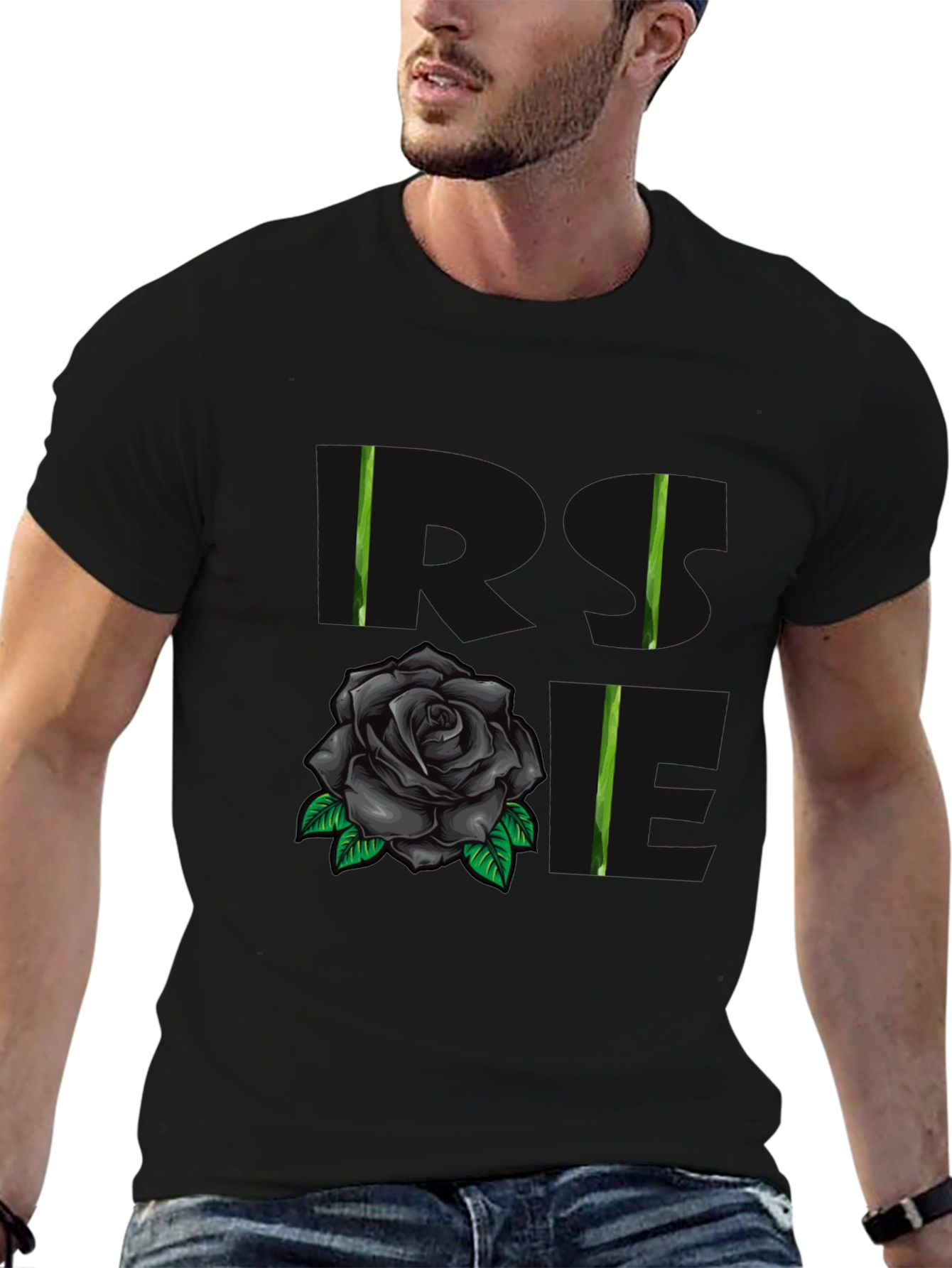 Rose Love Graphic T-Shirt - Black