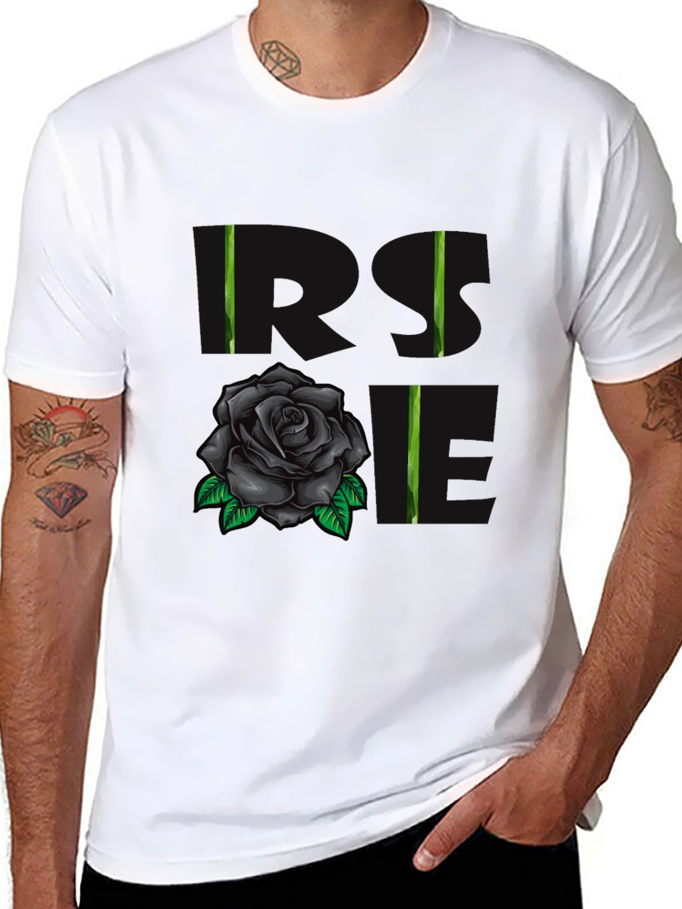 Rose Love Graphic T-Shirt - Black