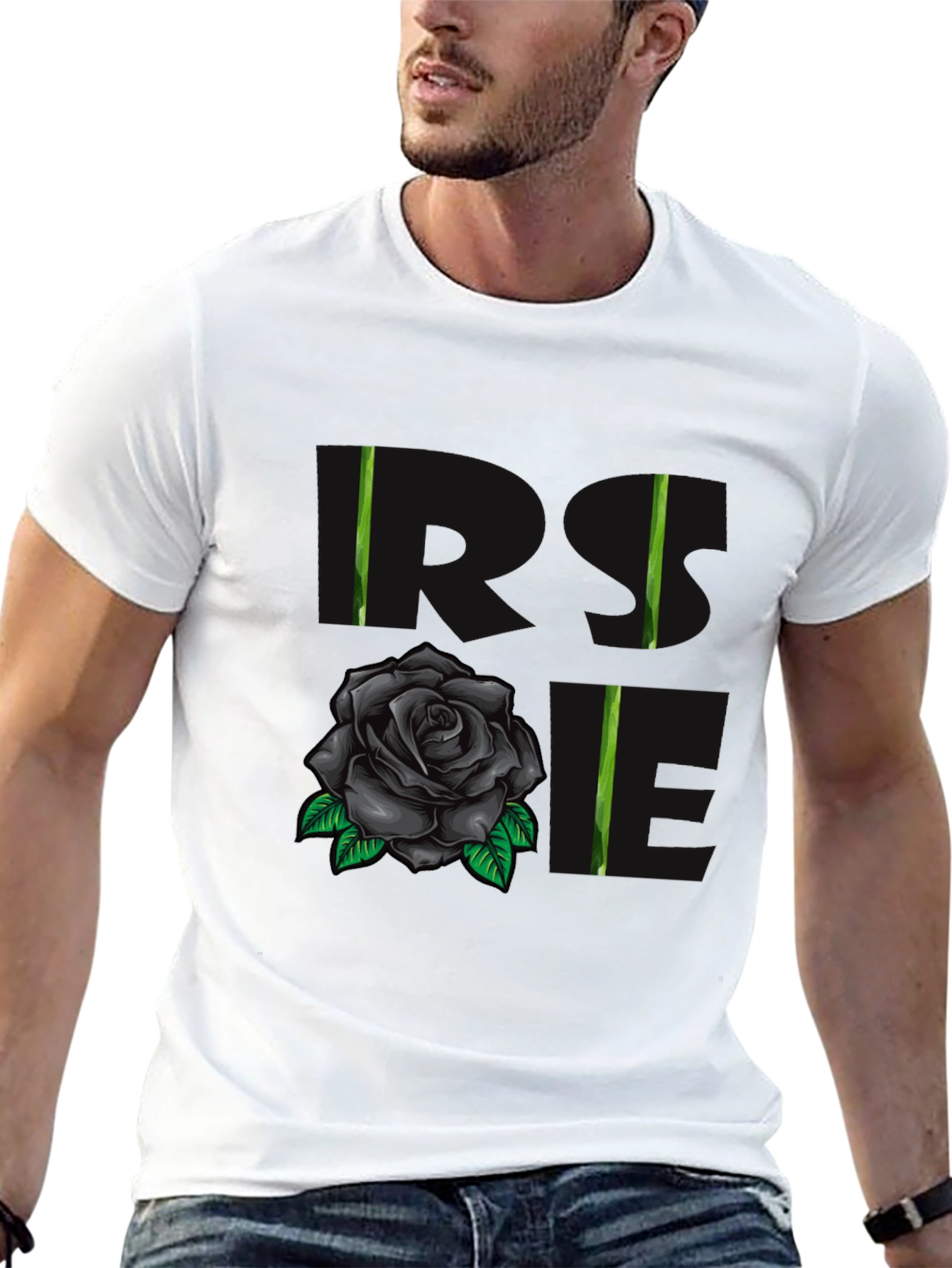Rose Love Graphic T-Shirt - Black