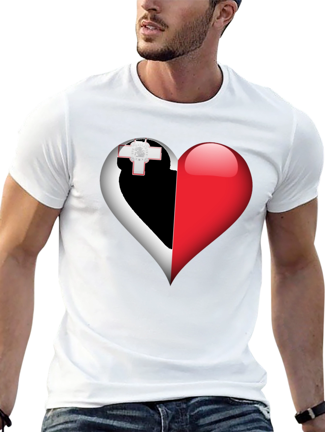 Malta Flag Heart T-Shirt - Show Your Love!