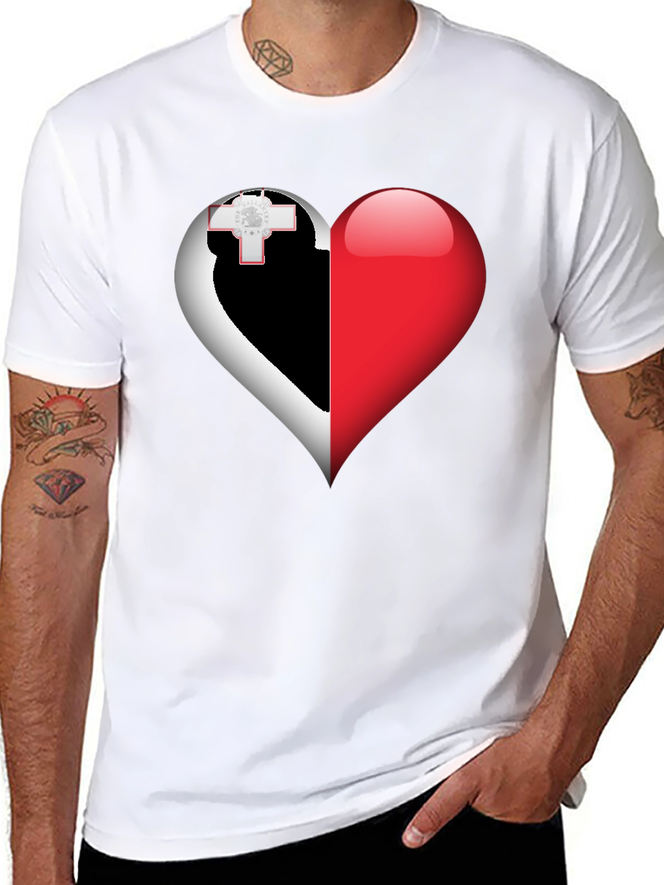 Malta Flag Heart T-Shirt - Show Your Love!