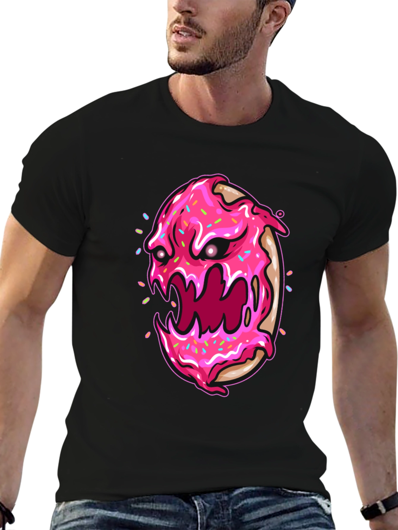 Monster Donut Graphic Tee - Black T-Shirt