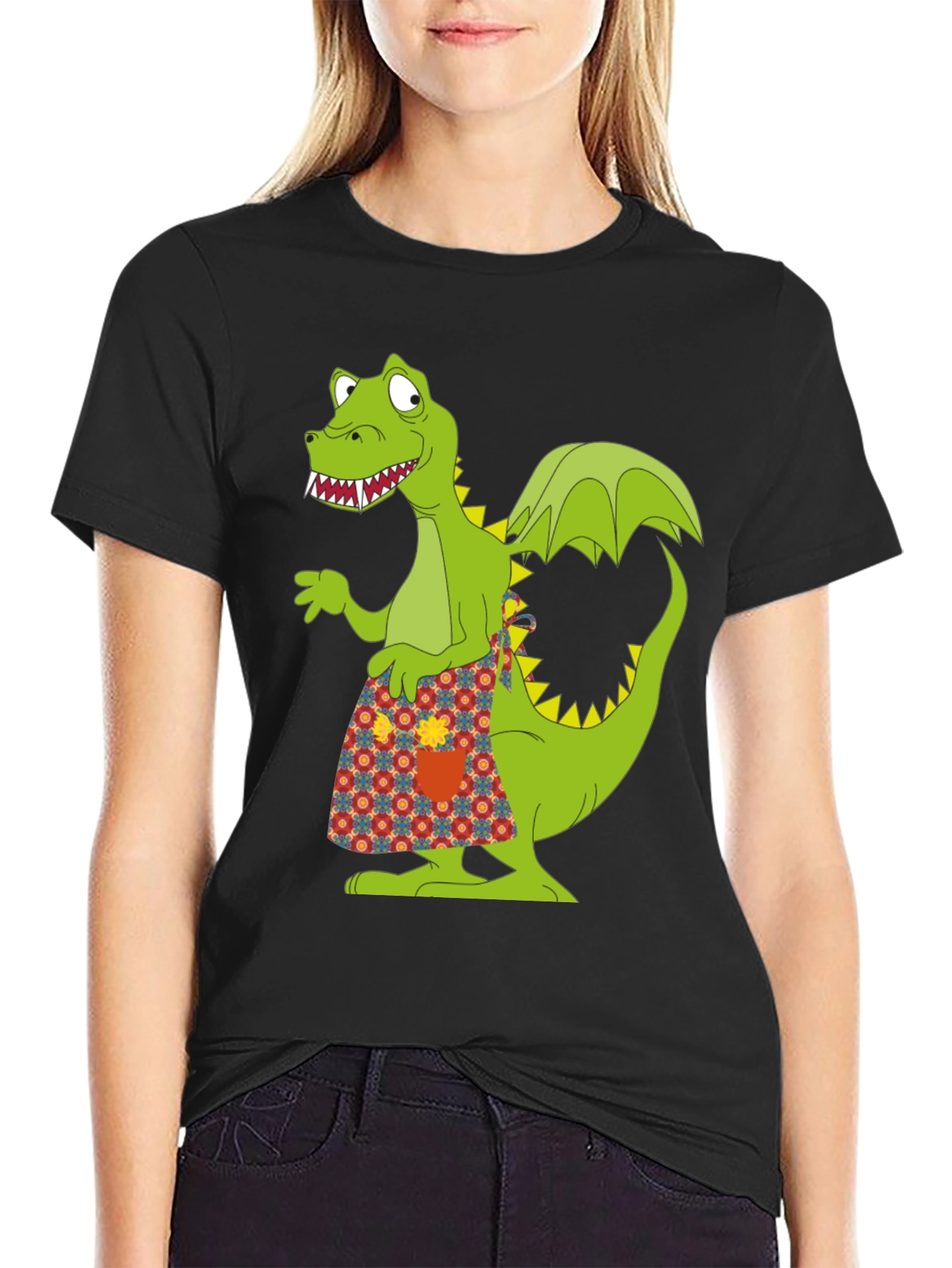 Funny Dragon Graphic Tee - Quirky Black T-Shirt