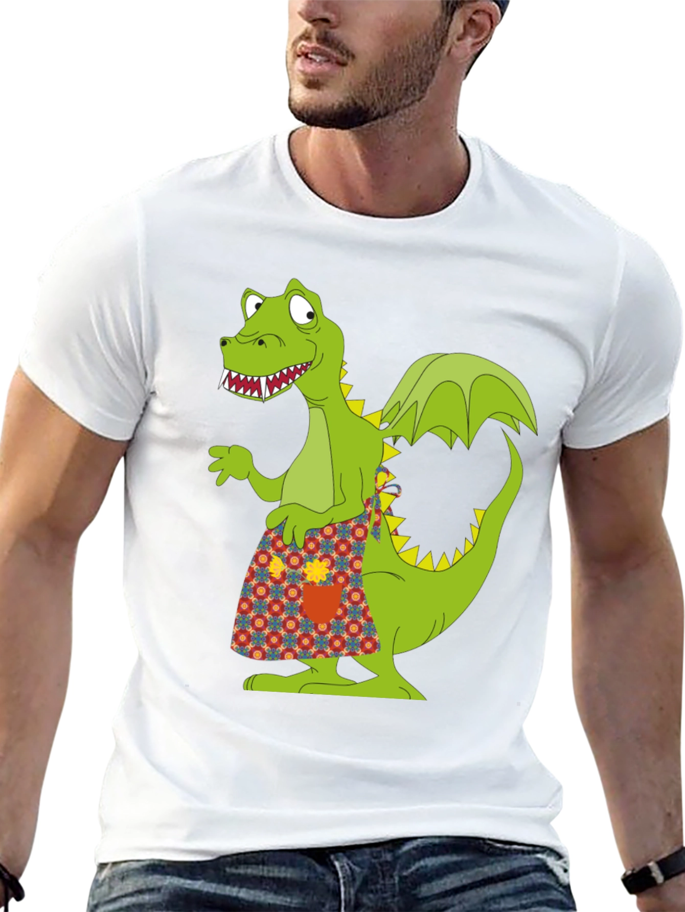 Funny Dragon Graphic Tee - Quirky Black T-Shirt
