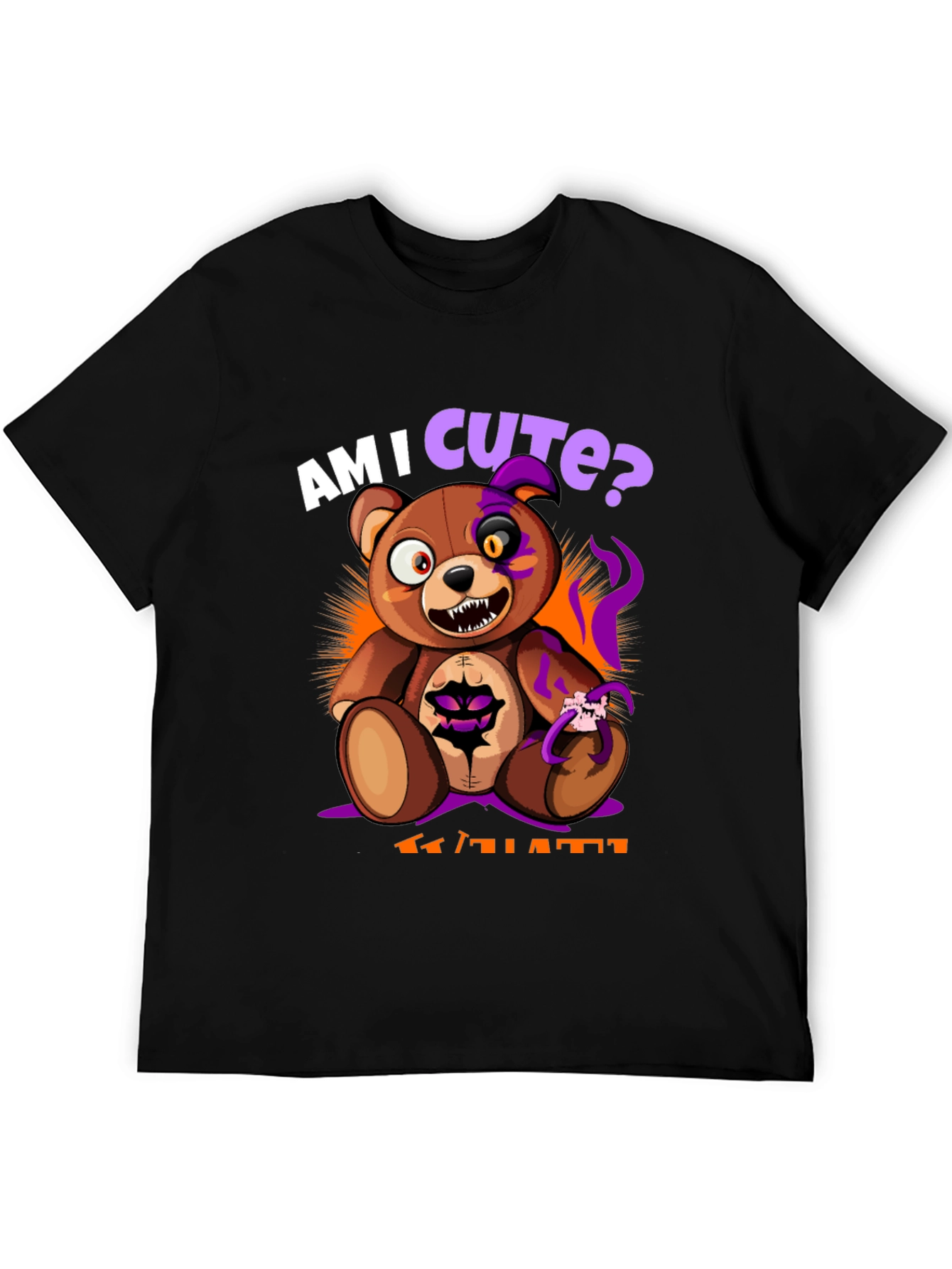 Am I Cute? Scary Halloween Teddy Bear T-Shirt