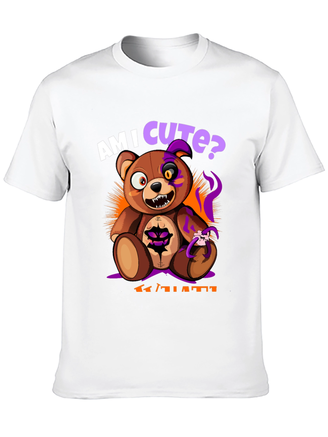 Am I Cute? Scary Halloween Teddy Bear T-Shirt