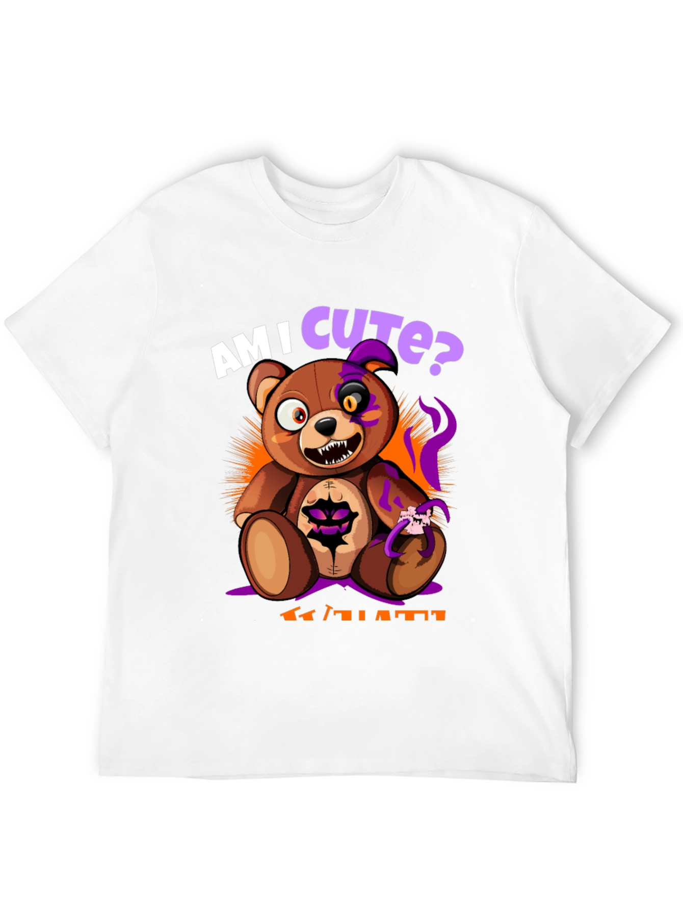 Am I Cute? Scary Halloween Teddy Bear T-Shirt