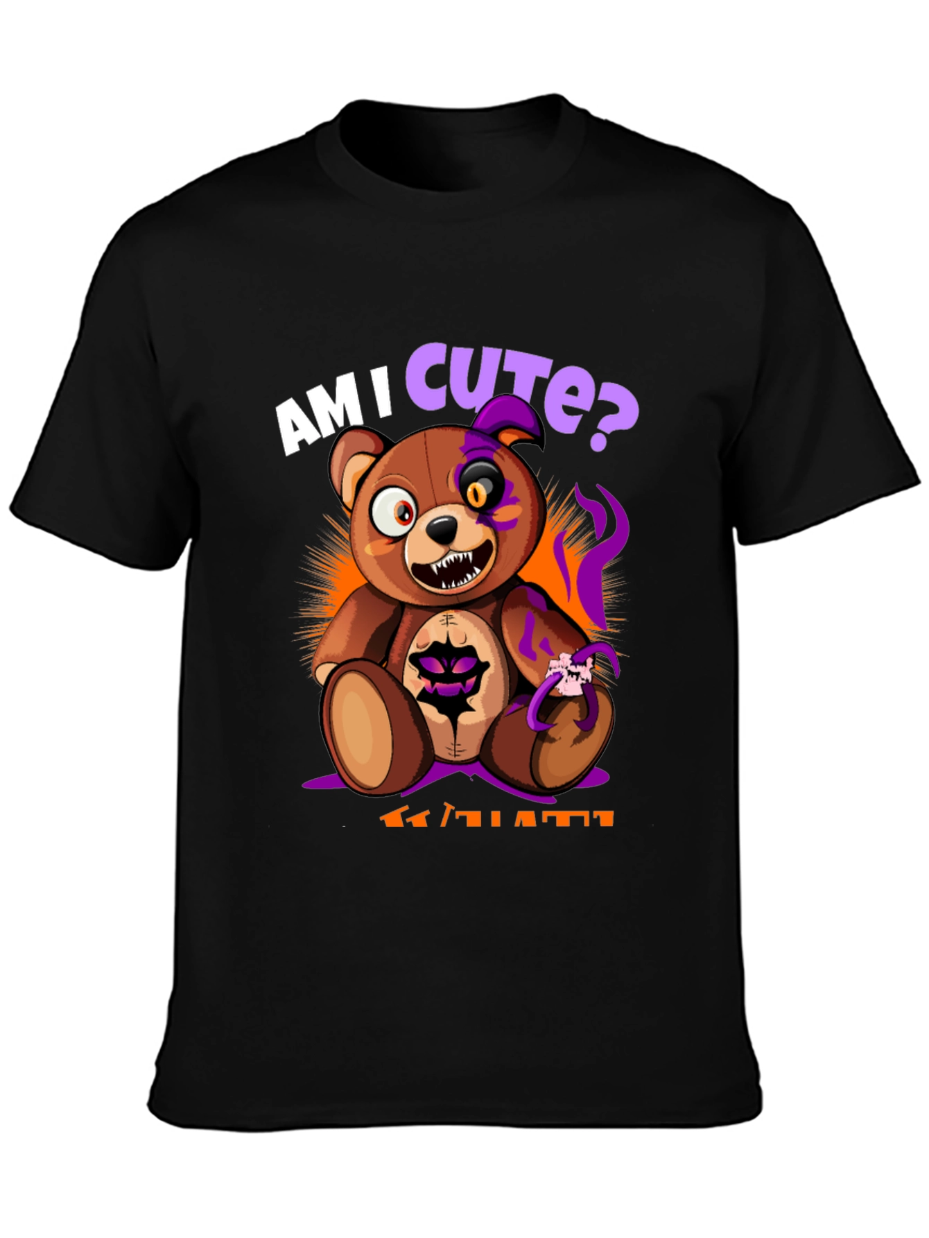 Am I Cute? Scary Halloween Teddy Bear T-Shirt