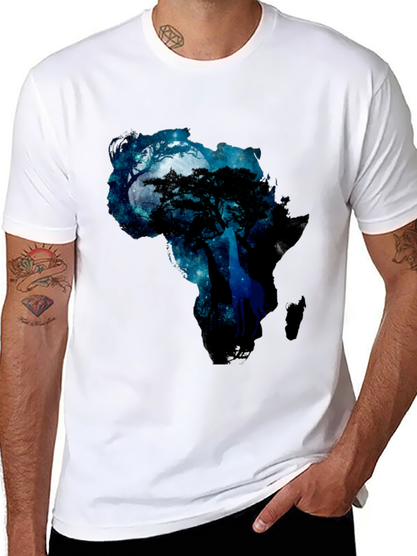 Africa Night Sky Graphic Tee - Mens