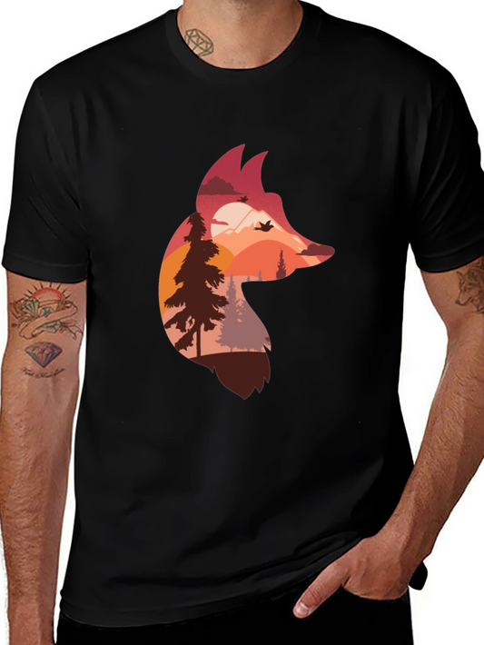 Fox Silhouette Nature Graphic T-Shirt