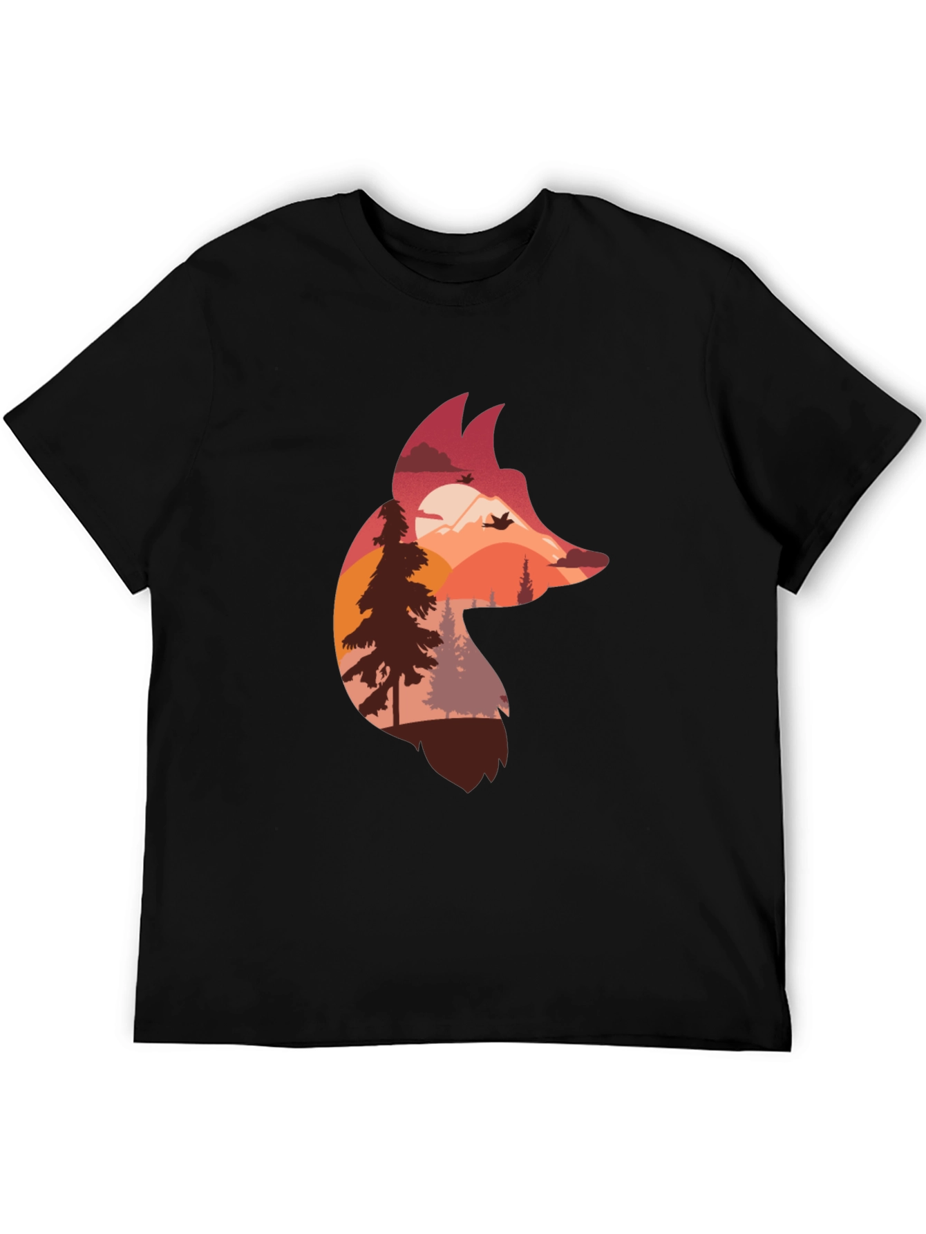 Fox Silhouette Nature Graphic T-Shirt