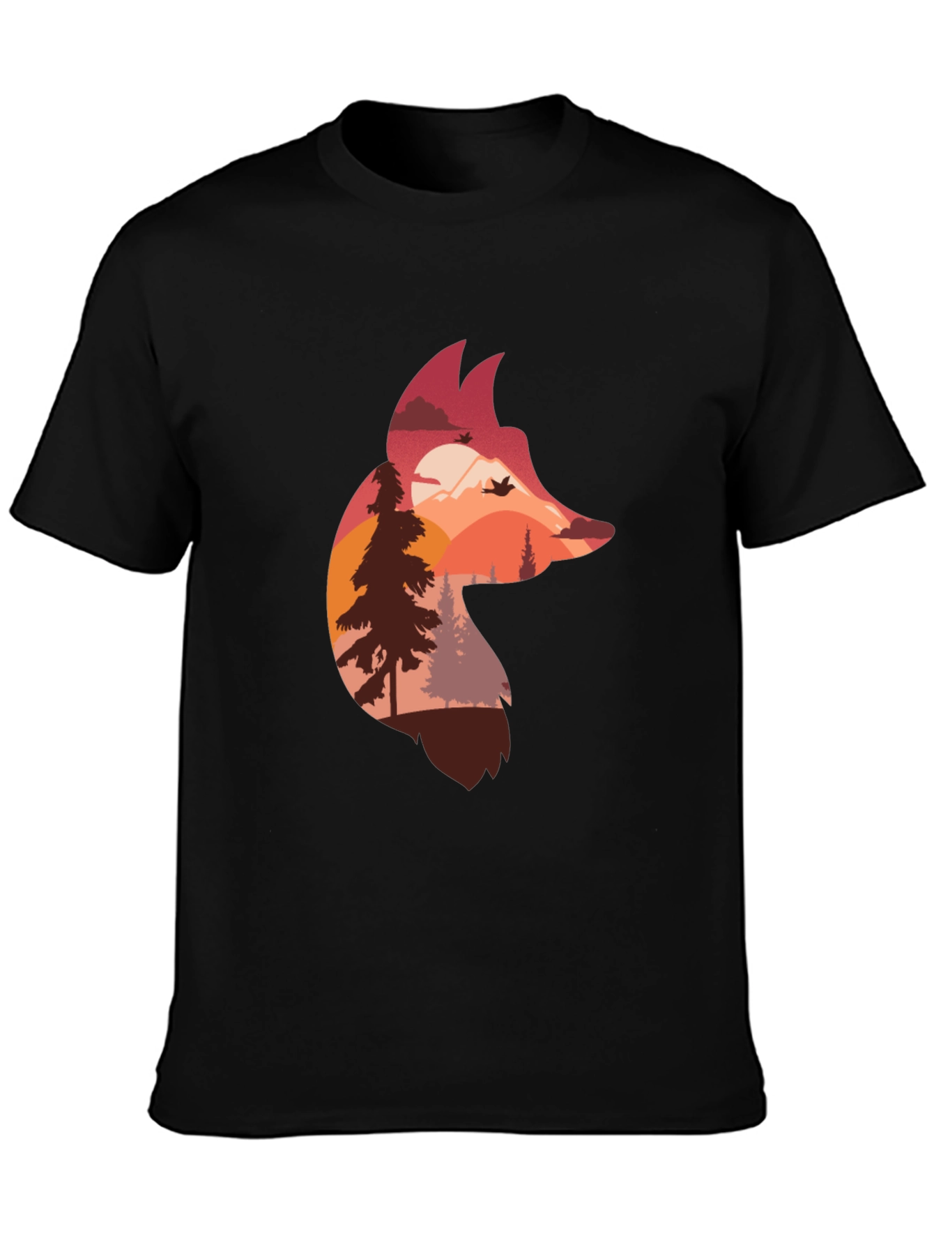 Fox Silhouette Nature Graphic T-Shirt