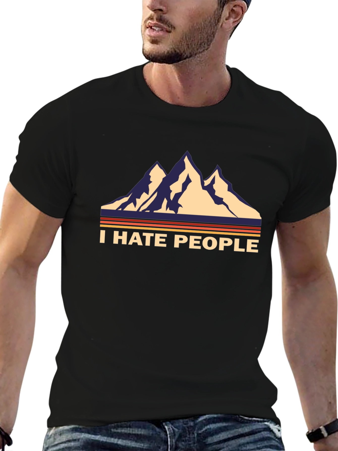 I Hate People Mountain Graphic Tee - Anti-Social Shirt