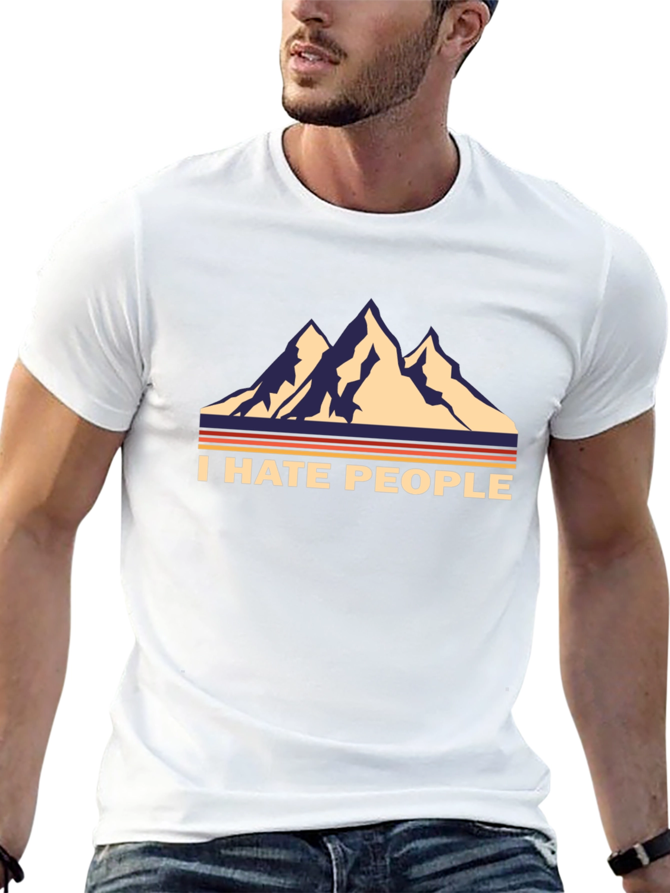I Hate People Mountain Graphic Tee - Anti-Social Shirt