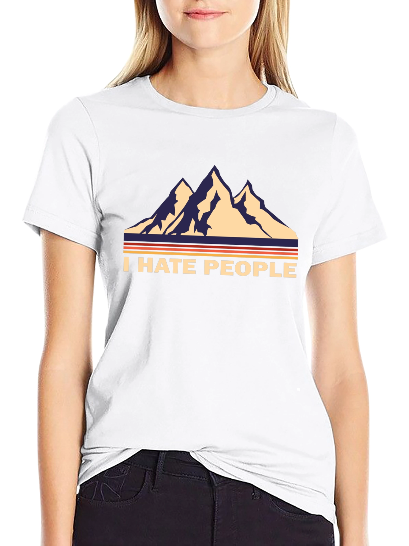 I Hate People Mountain Graphic Tee - Anti-Social Shirt
