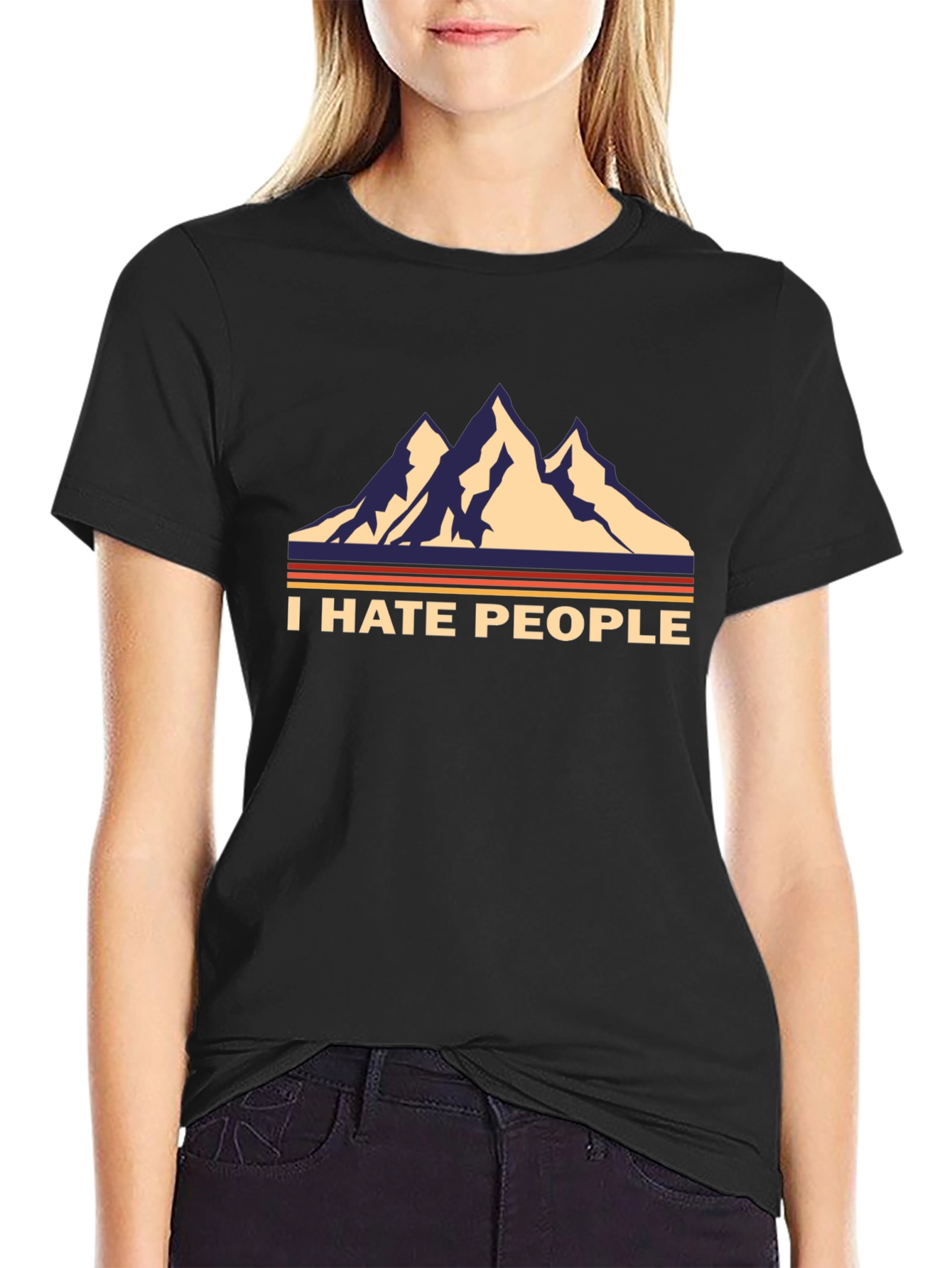 I Hate People Mountain Graphic Tee - Anti-Social Shirt