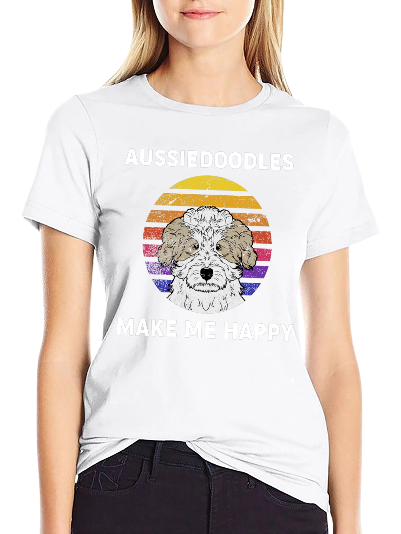 Aussiedoodles Make Me Happy Graphic T-Shirt