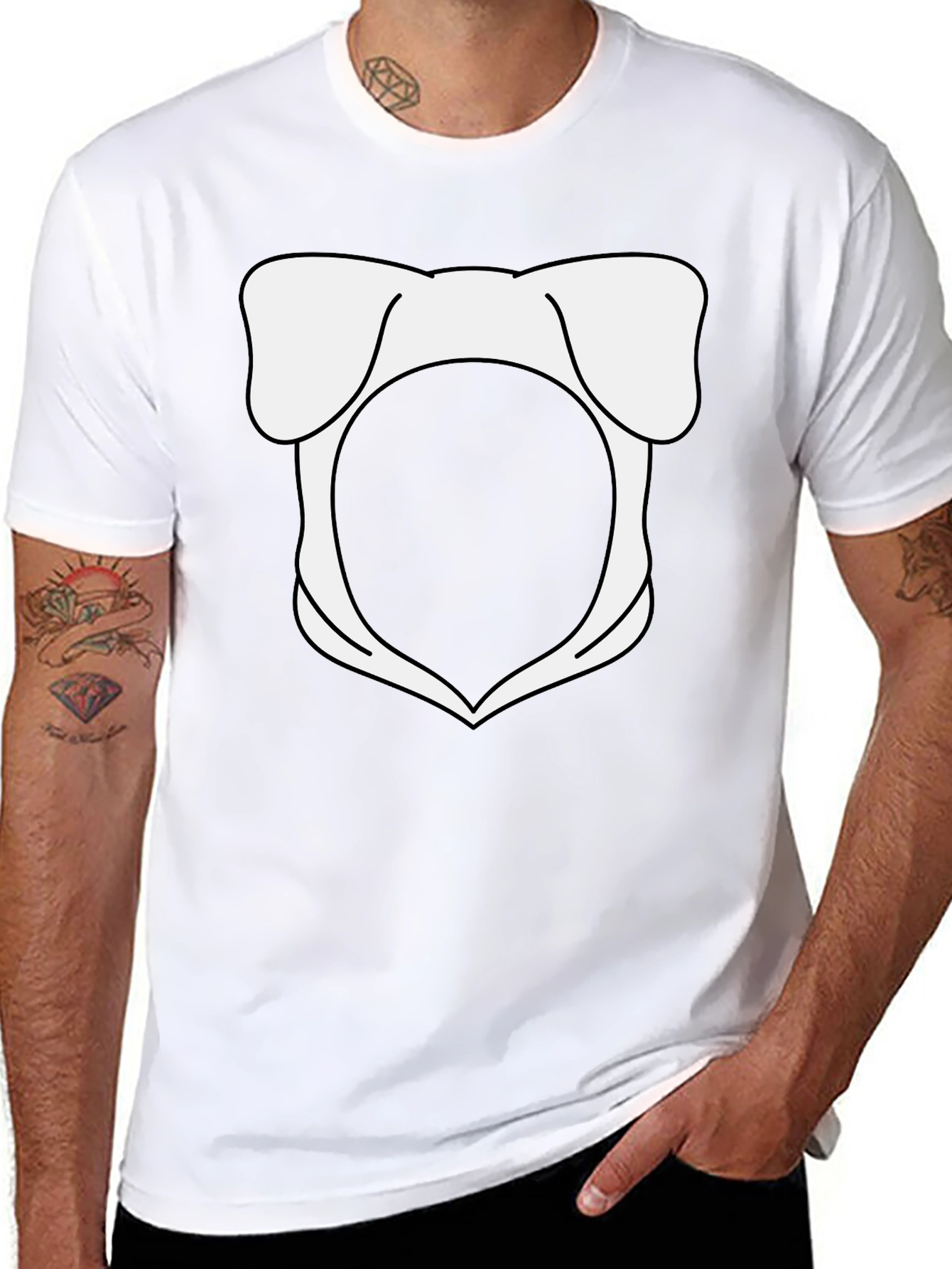 Mens Black T-Shirt with Novelty Pig Design