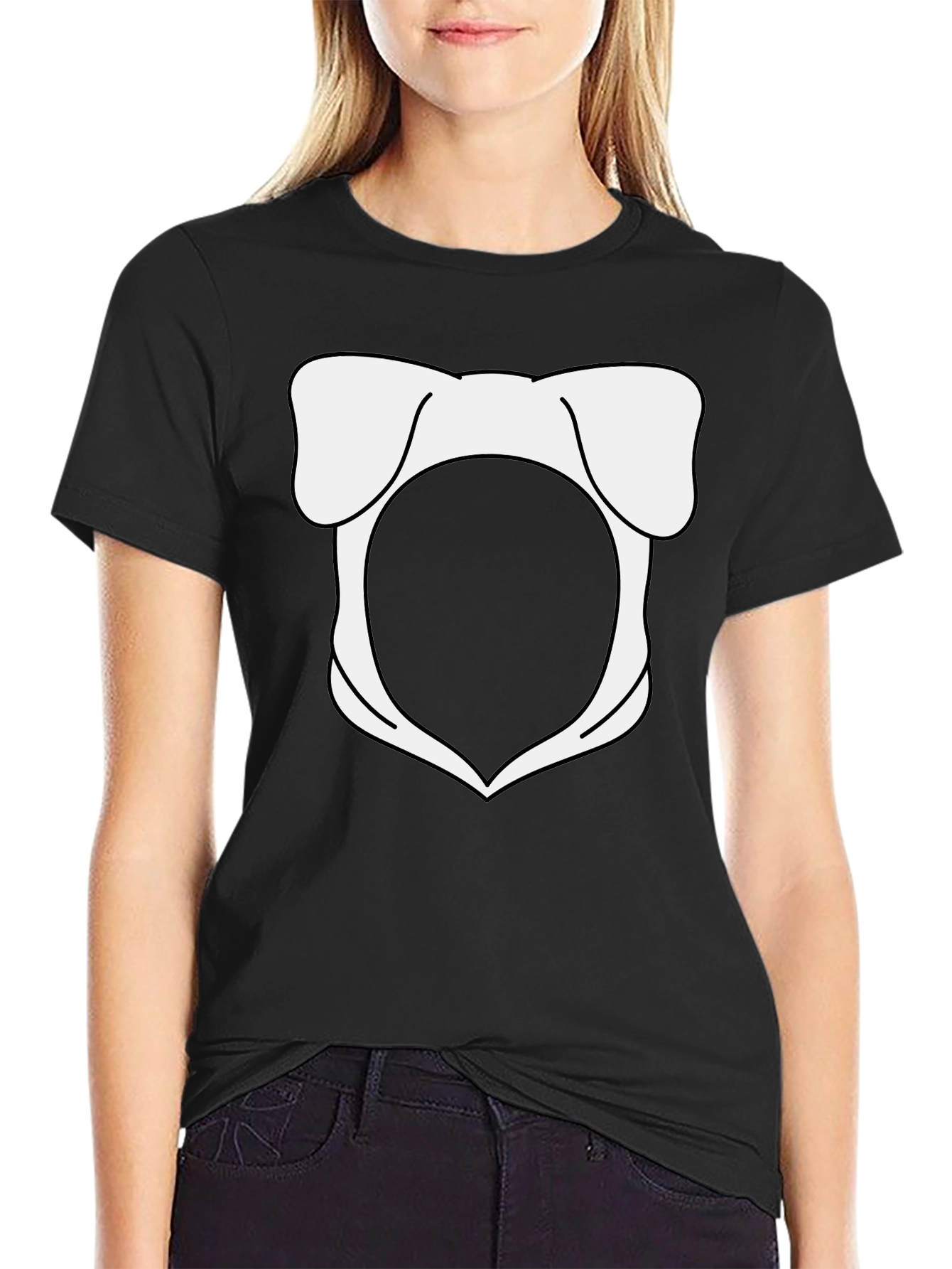 Mens Black T-Shirt with Novelty Pig Design