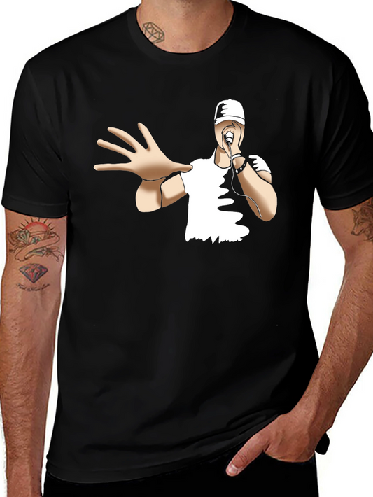 Cool Cartoon Rapper Black T-Shirt