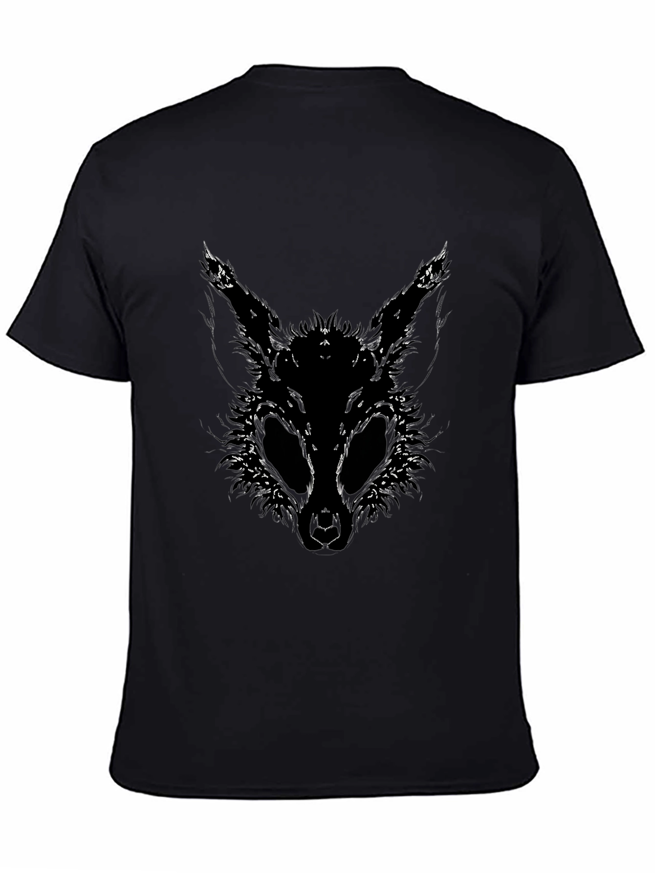 Creepy Rabbit Graphic Tee - Black Cotton Shirt