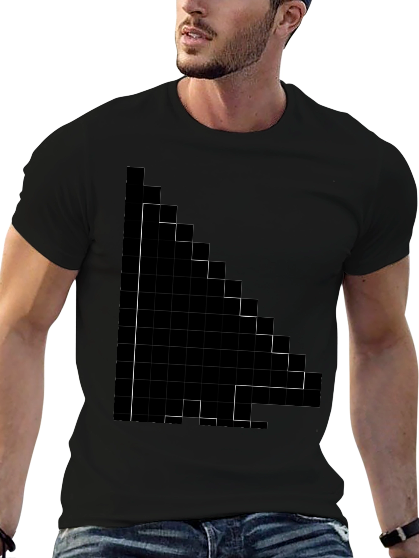 Pixel Arrow Black Tee - Retro Gaming Style