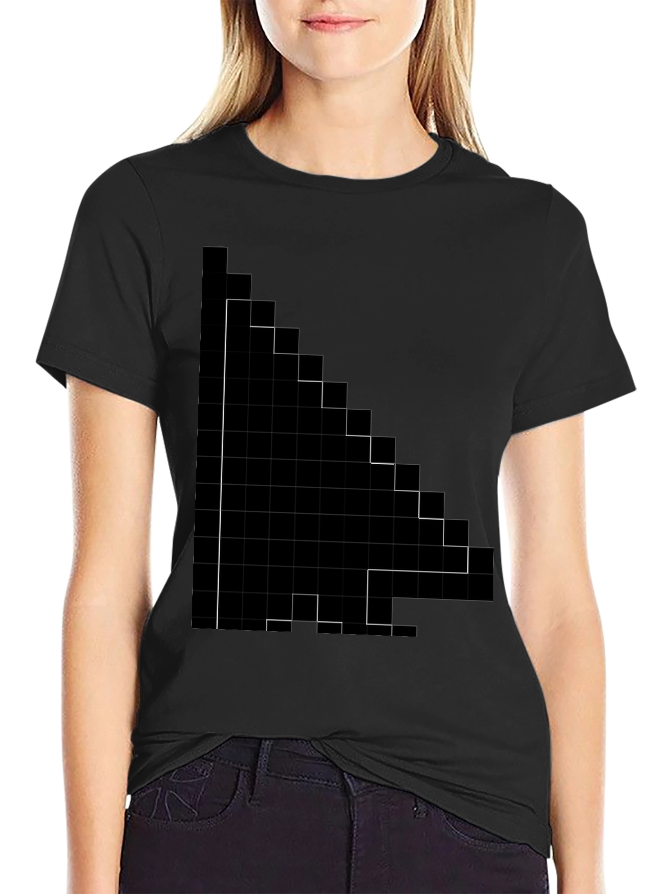 Pixel Arrow Black Tee - Retro Gaming Style