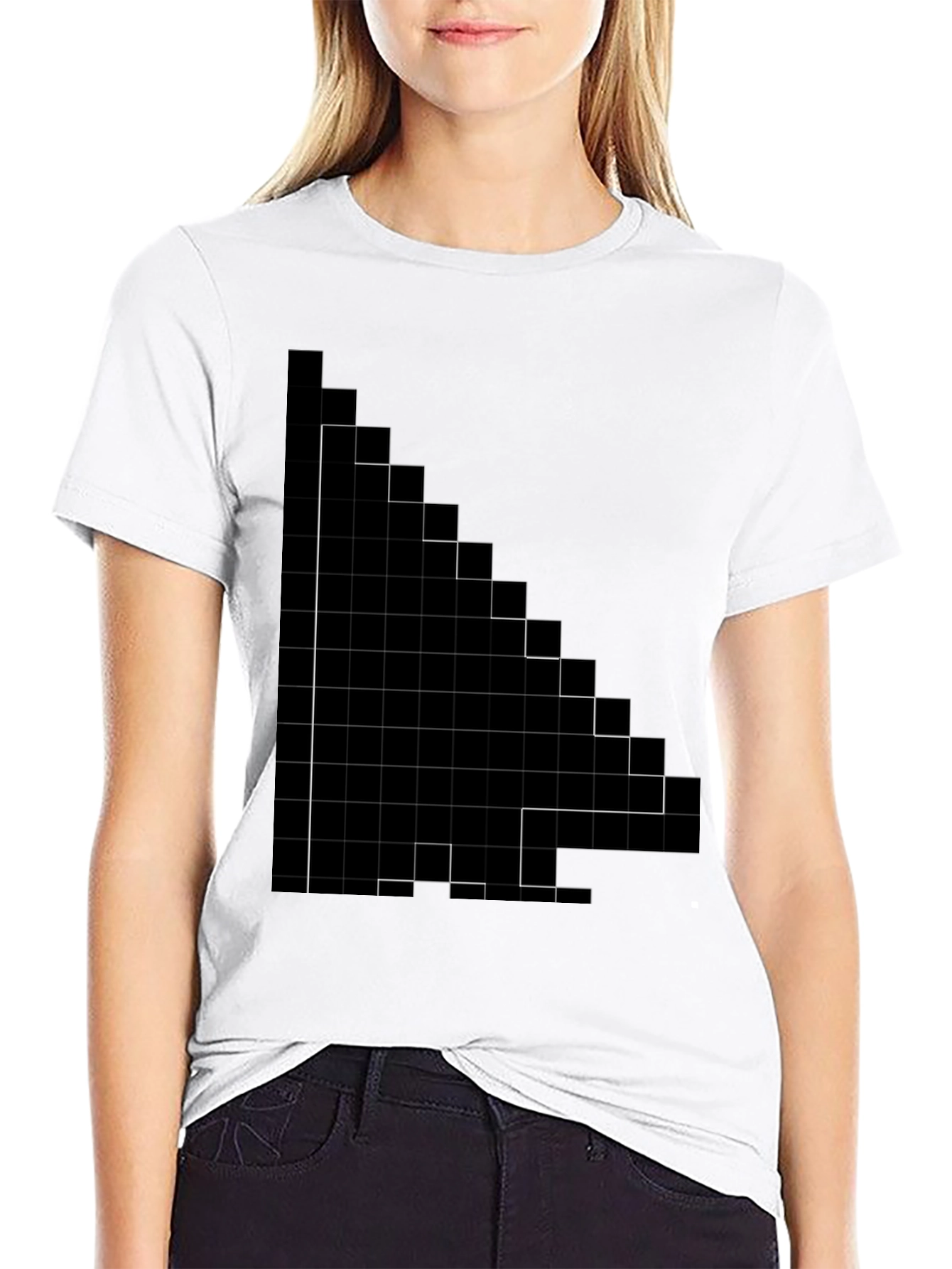 Pixel Arrow Black Tee - Retro Gaming Style