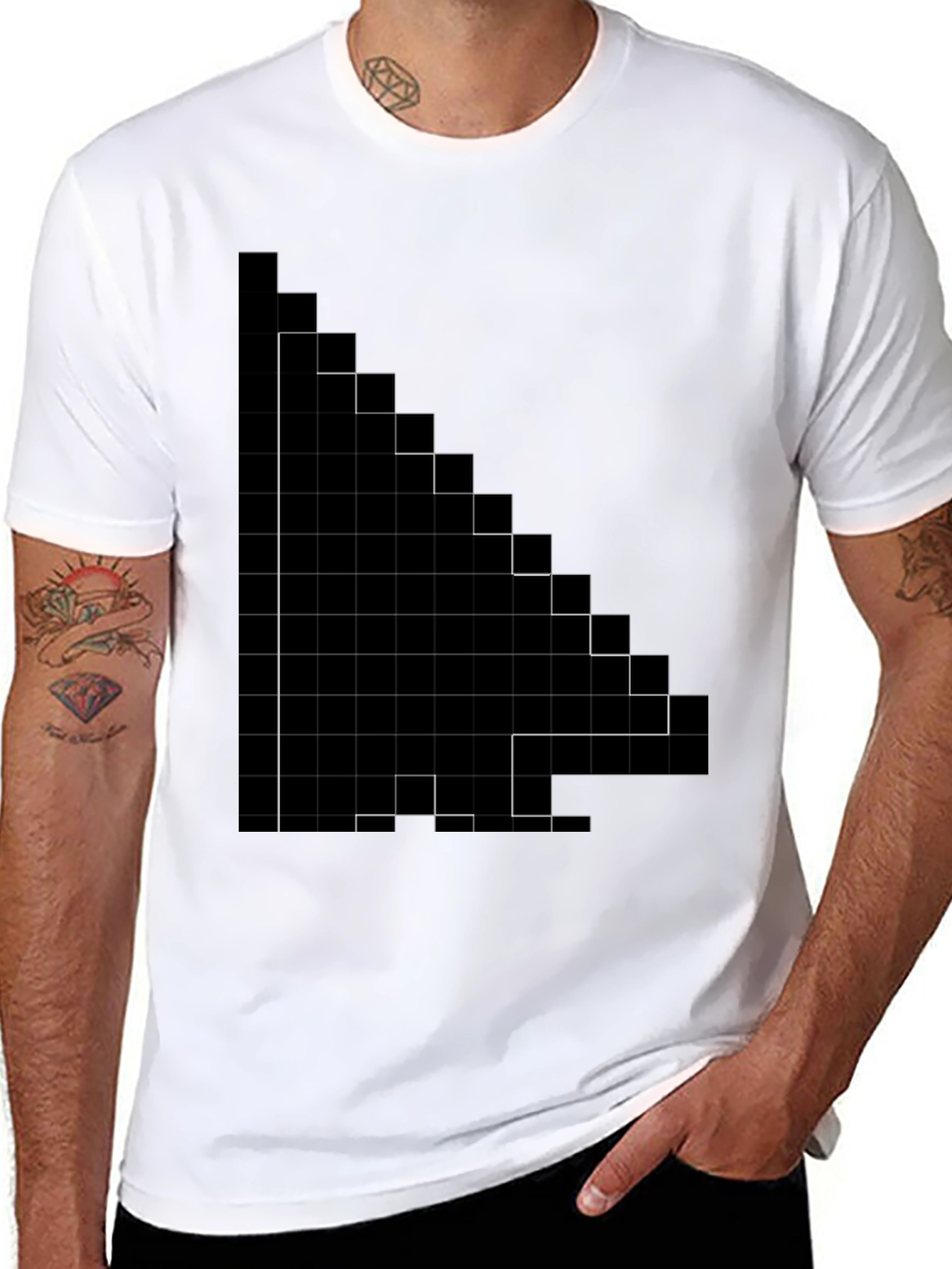Pixel Arrow Black Tee - Retro Gaming Style