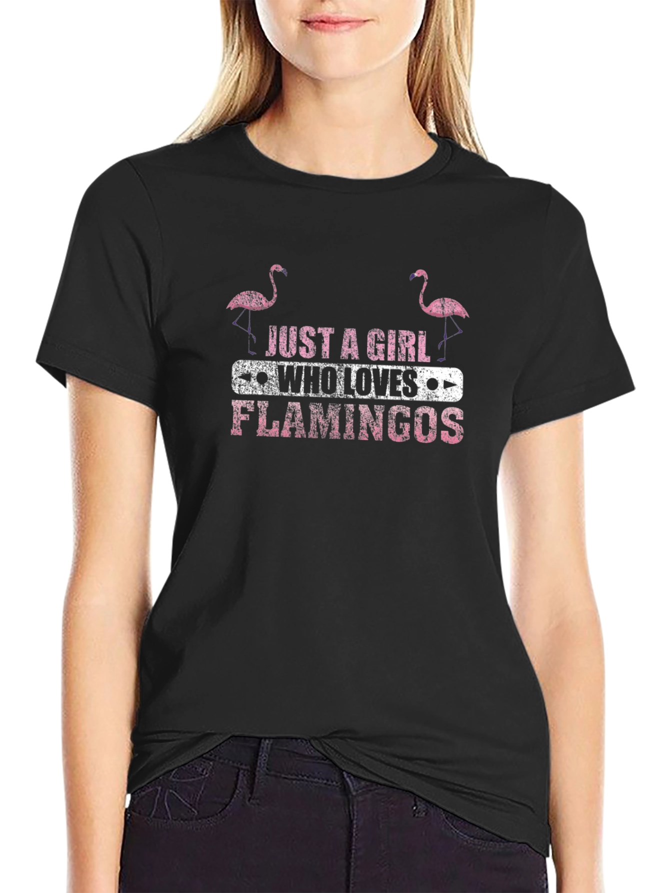Just a Girl Who Loves Flamingos Graphic Tee
