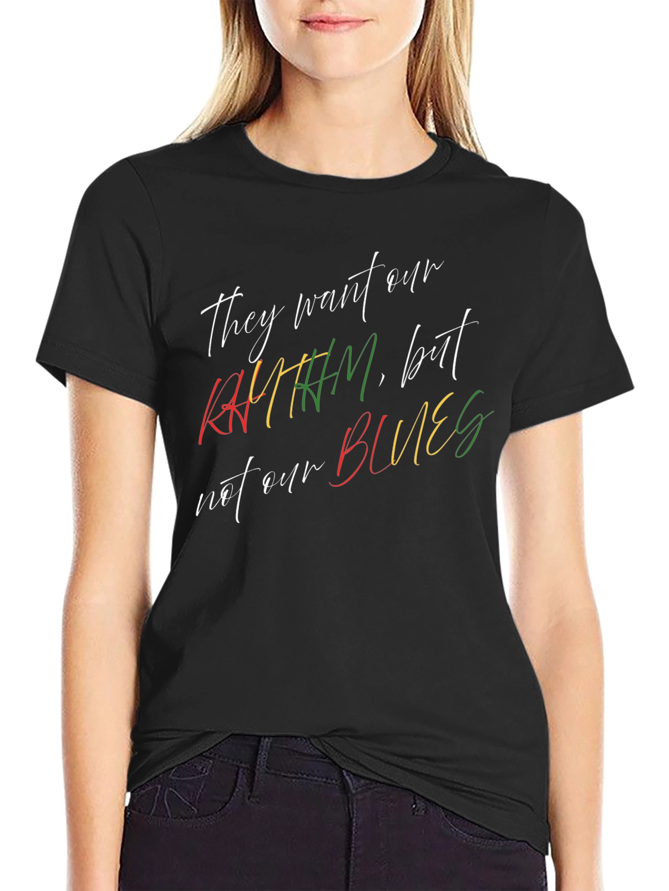 Rhythm & Blues Graphic Tee - Black Cotton T-Shirt