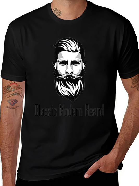 Classic Modern Beard Graphic Tee - Black