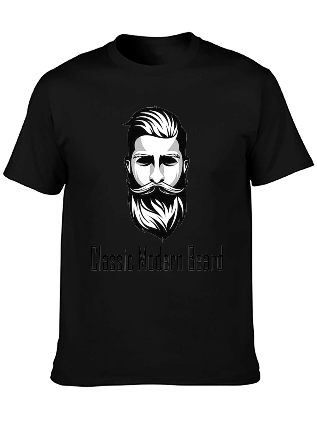 Classic Modern Beard Graphic Tee - Black